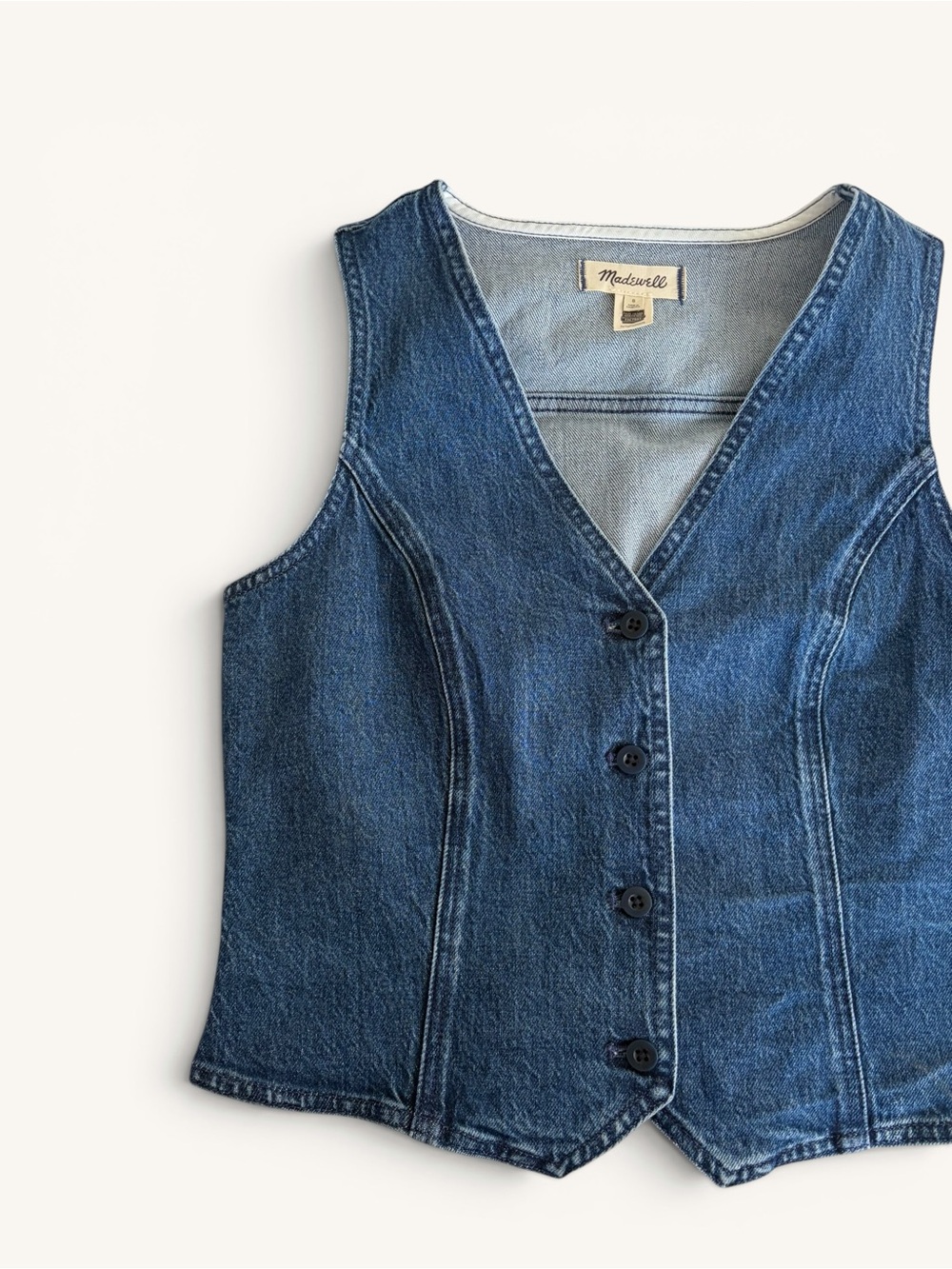 Madewell Indigo Blue Denim Button Vest - Picture 2 of 10